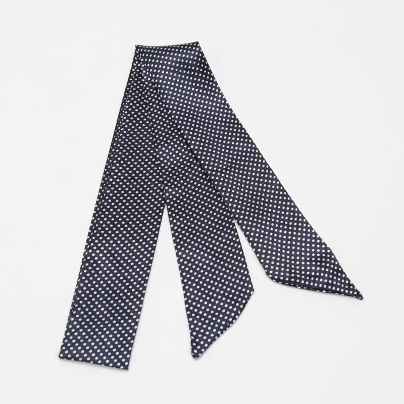 Skinny Scarf Hair Small Women Simple Handle Ribbon Fashion Printing Qme A-24