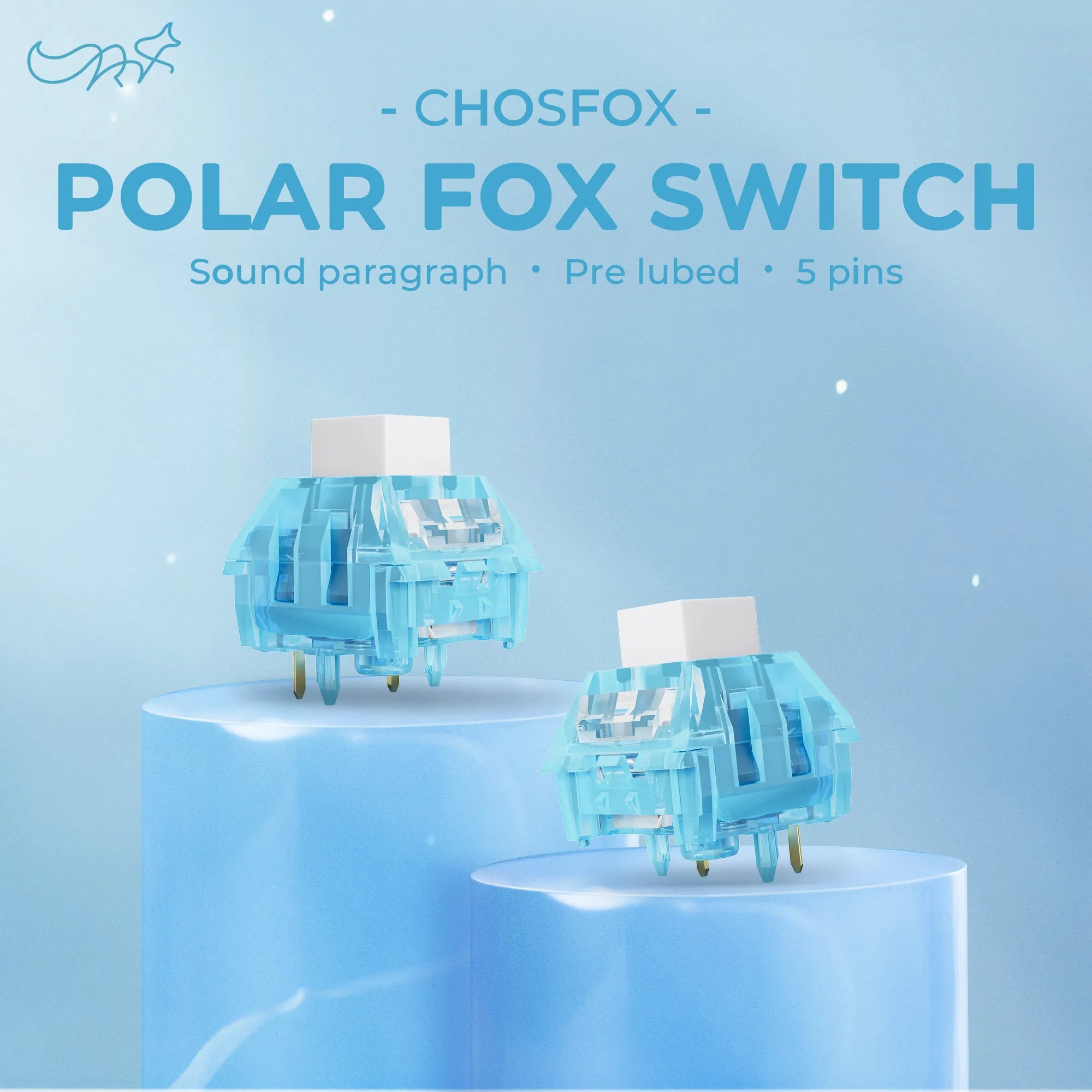 Kailh&Chosfox Arctic Fox Box Switch Gaming Computer Mechanical Keyboard HMX Switch 5 Pins Hot Swap RGB Tactile Clicky Switches Qme