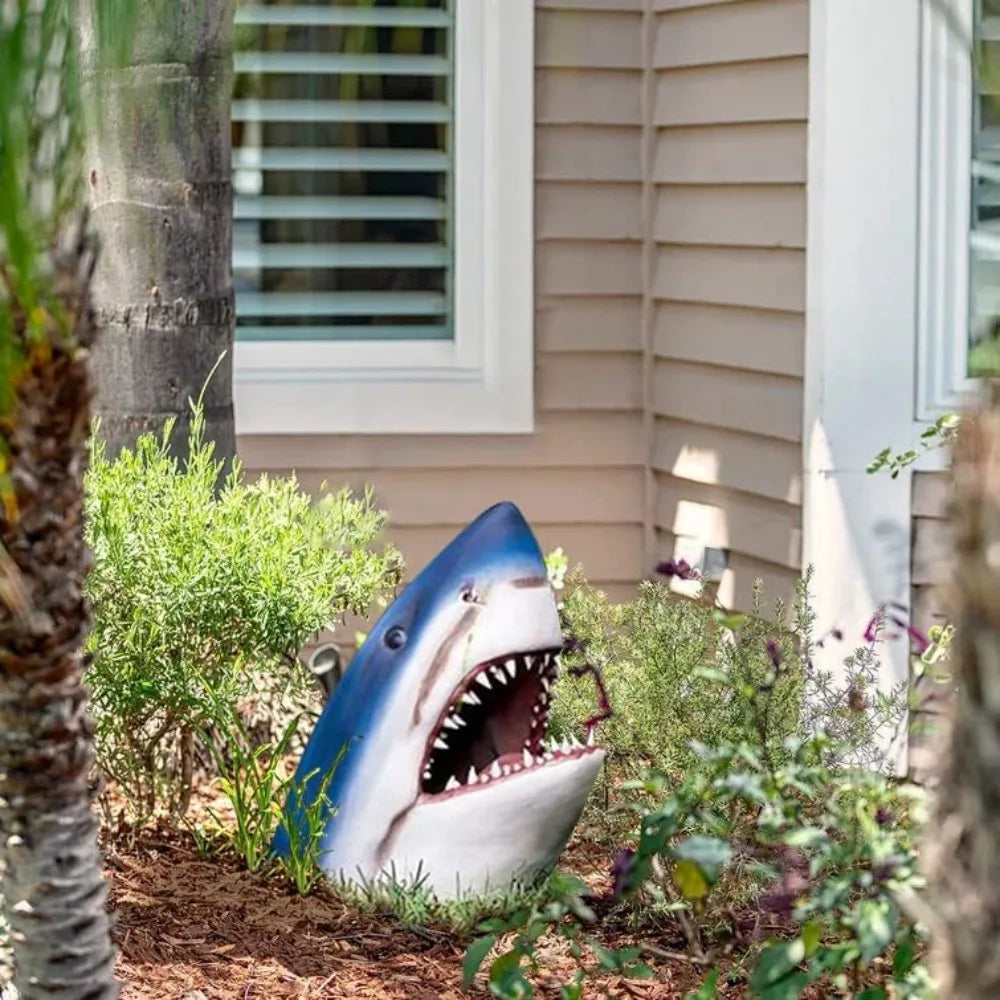 Great White Shark Head Sculpture Wall Hanging Cosplay Resin 3D Jaws Statue Ocean Art Craft Ornament Home Decoration Qme