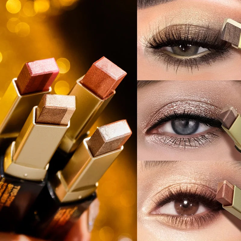 Double Eye Shadow Stick Naturally Tinged Not Easy Mottle Off Makeup Qme