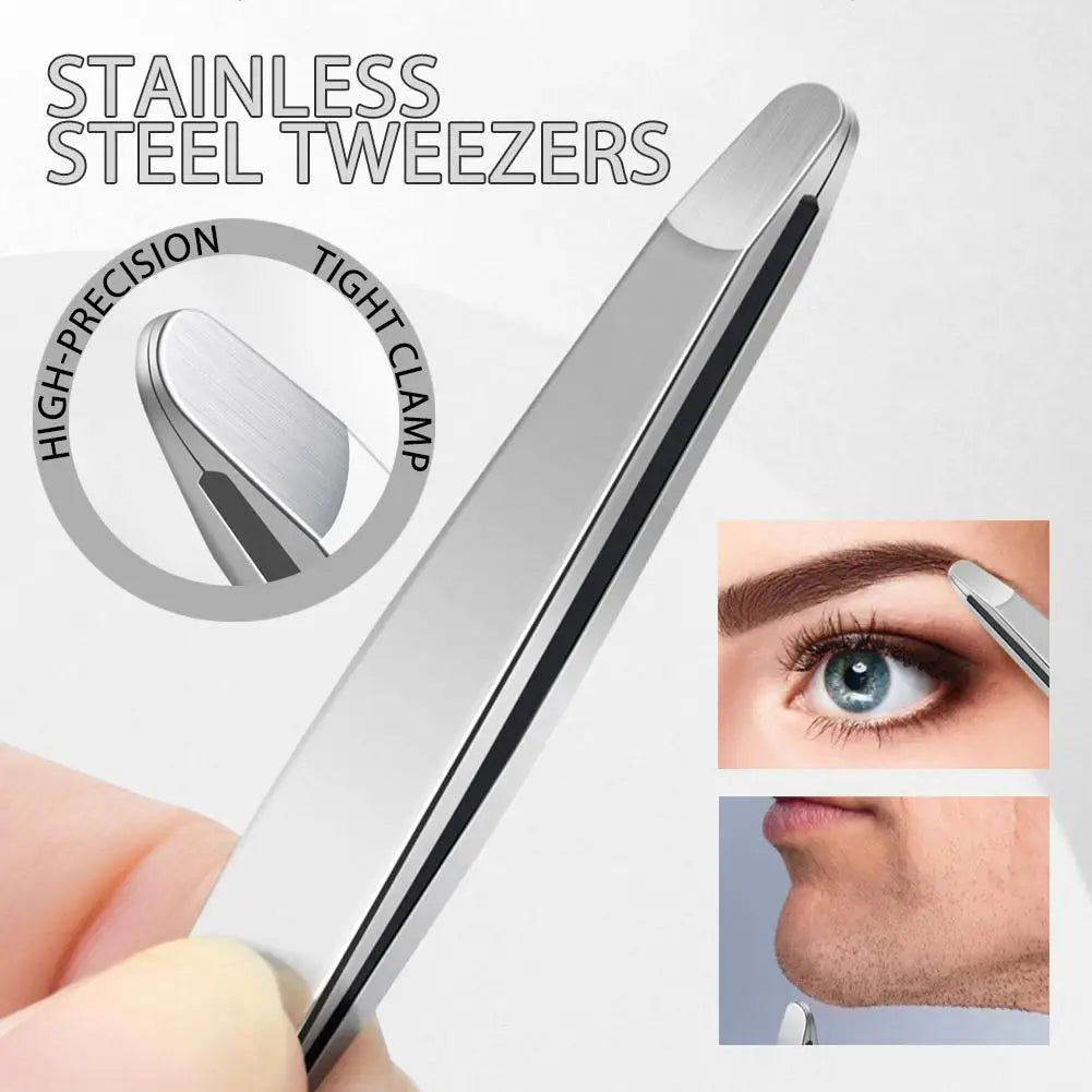 Eyebrow Hair Tweezers Clippers Grooming Scissor Men Women Stainless Qme