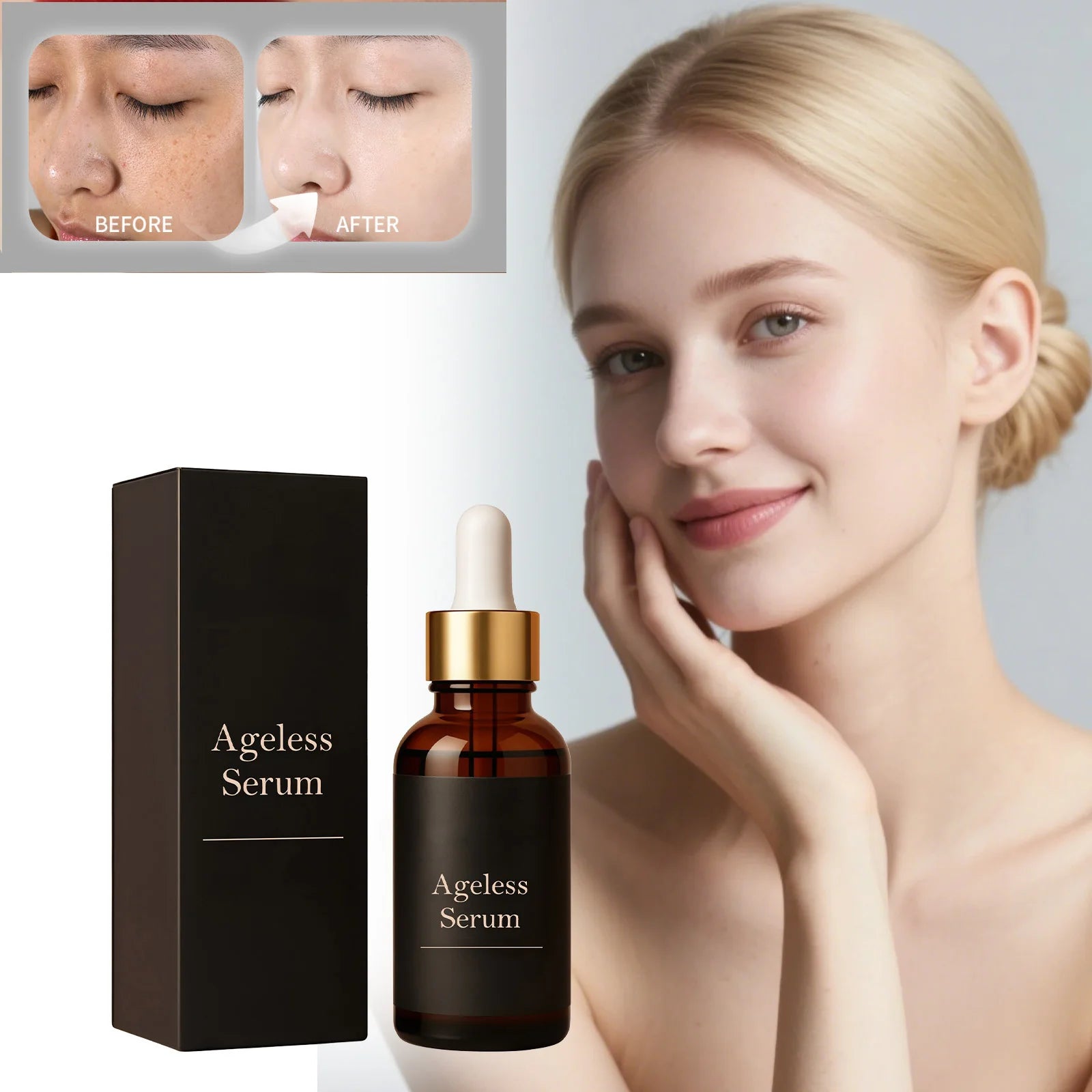 Collagen Face Serum Anti-Wrinkle Firming Moisturizing Brightening Smoothing Skin Hyaluronic Acid Face Essence Daily Skincare Qme