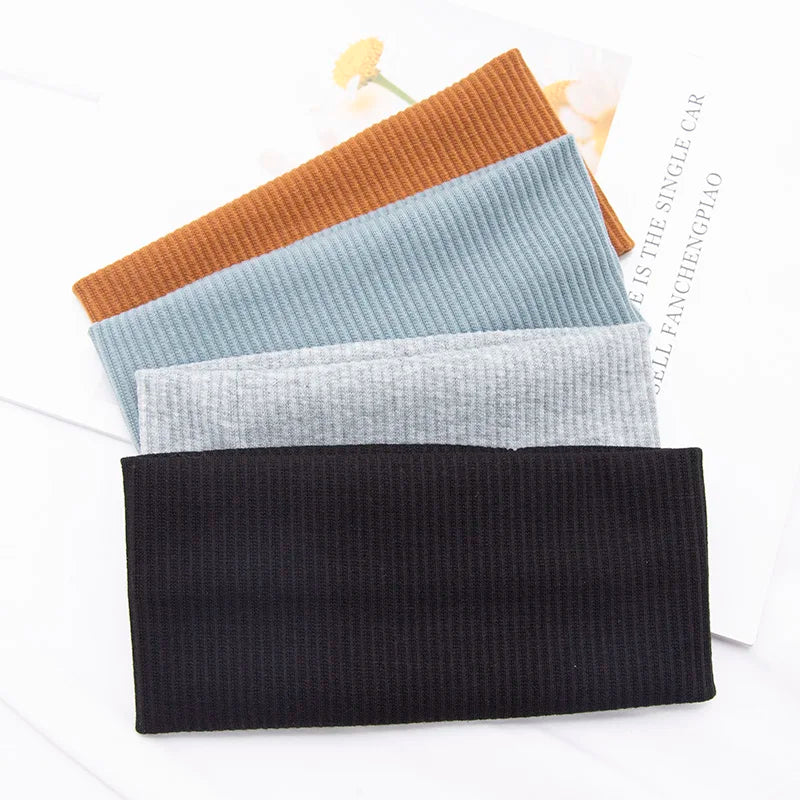 Women Solid Hairband Wide Hair Bands Elastic Headband Makeup Hoop Qme