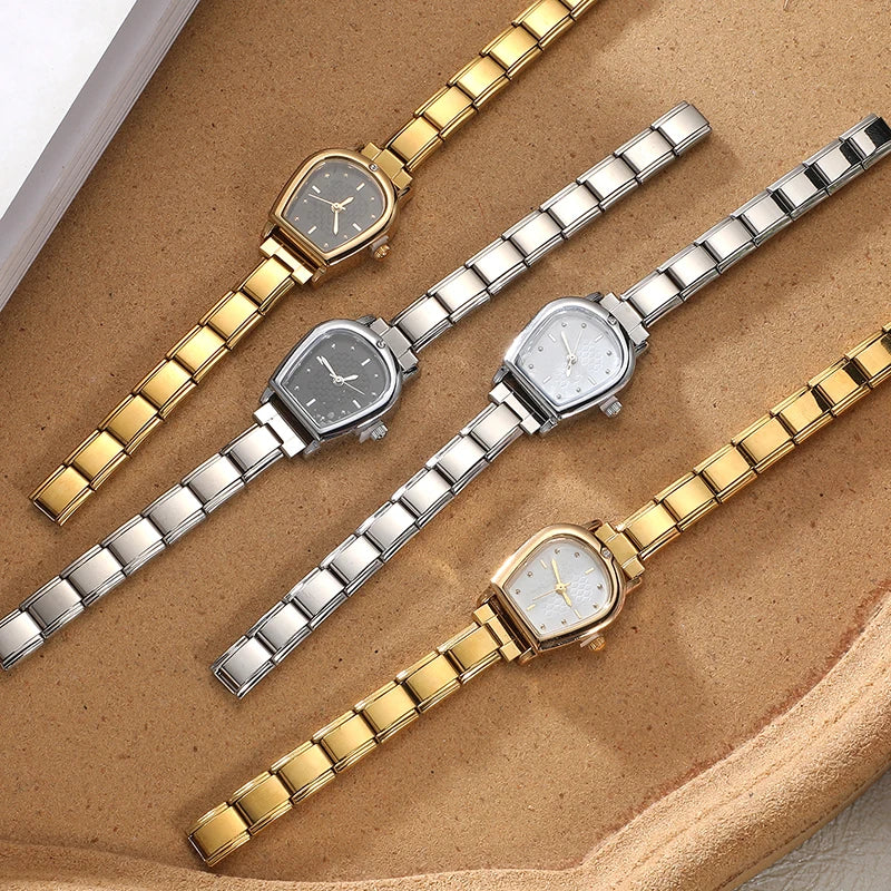 2026 Fashion Men Women's DIY 9mm Width Italian Elastic Charm Stainless Round Oval Square Watch Bracelet Bangle For Birthday Gift Qme