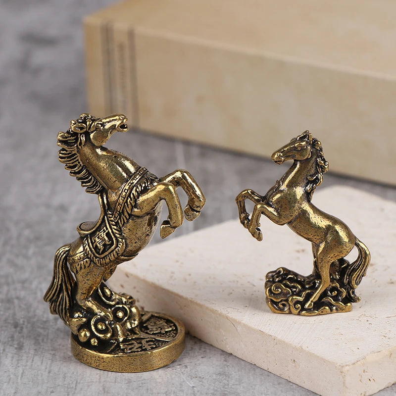 Metal Craft Home Decorations Chinese Zodiac Horse Statue Bronze Qme