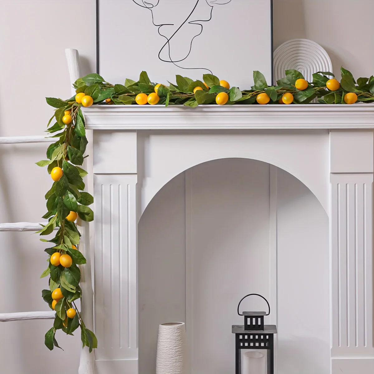 Artificial Lemon Wreath With Green Plants Home Door Wall Cover Wedding Holiday Party Dining Table Decoration Qme