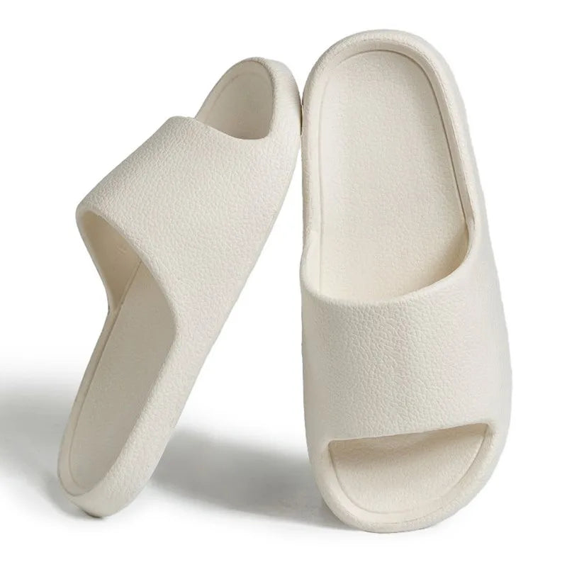 Cloud Slippers Women Shoes Summer Slippers For Men Shoes Home Flat Sandals Massage Flip Flops Couples Bathroom Indoor Slides Qme C-White EUR 44-45