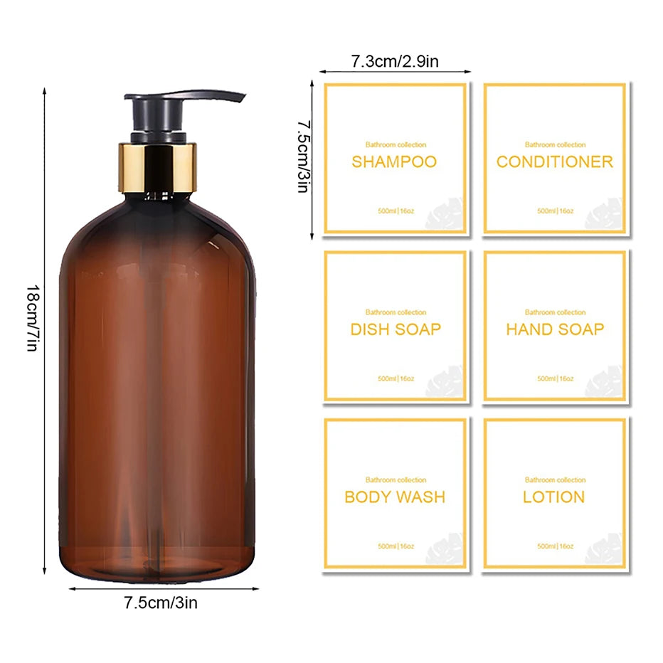 3pcs Bathroom Shower Dispenser Set Refillable Pump Clear Shampoo Conditioner Body Wash Dispenser Bath Soap Bottle Qme