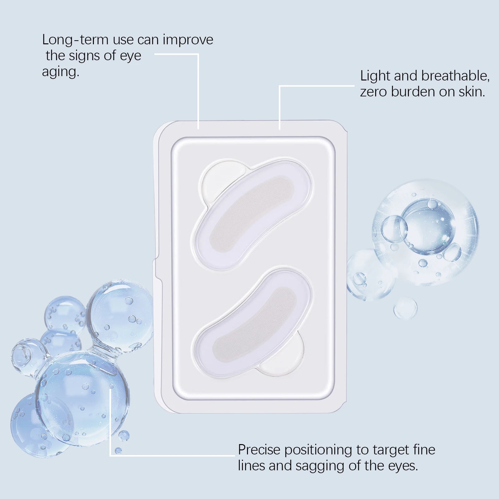 Micro-needle Eye Patch Hyaluronic Acid Anti-Wrinkle Fade Eye Fine Lines Moisturizing 0.25mm Caressing Microcrystals Eyes Patch Qme