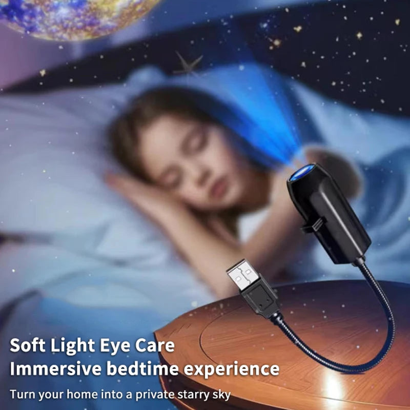 USB Ceiling Moon Earth Projection Night Light Starry Sky Galaxy Qme