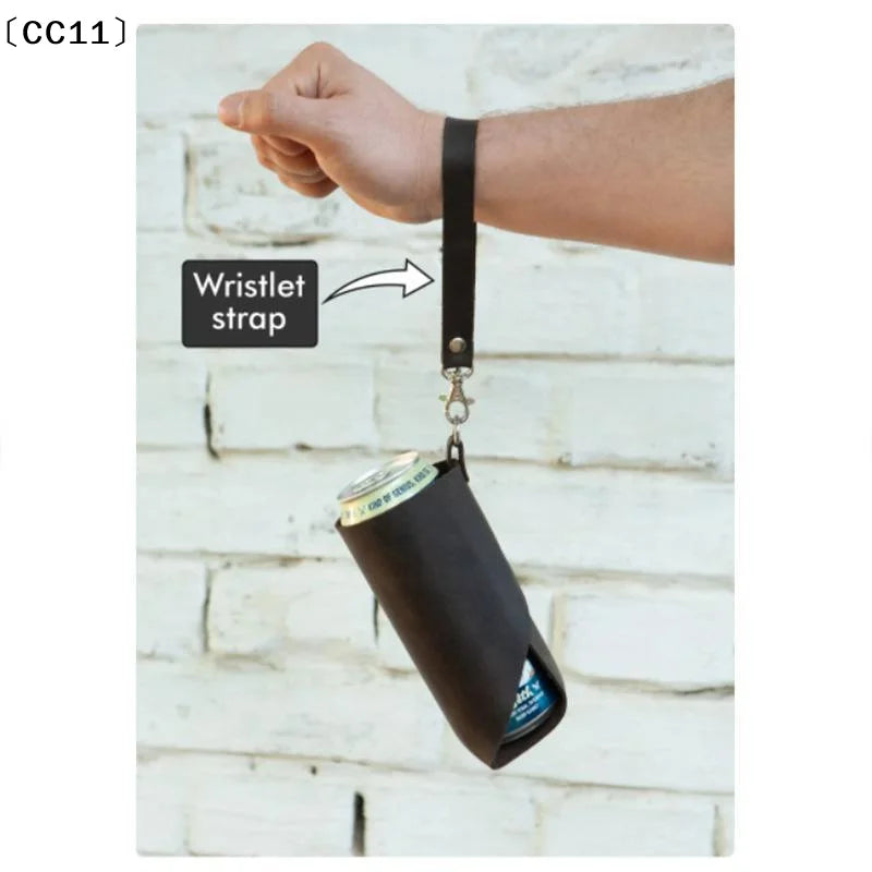 Leather Beer Bottle Waist Portable Belt Bag Handy Wine Bottles Qme