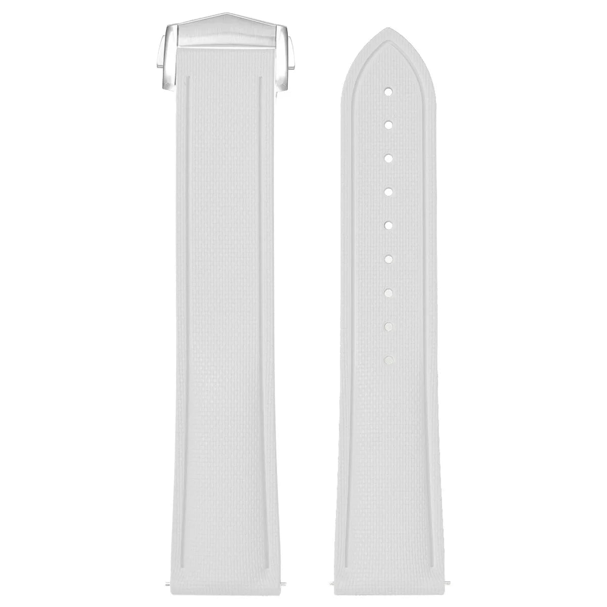 Fluoro Rubber Strap for Omega Seamaster 20mm 21mm 22mm FKM Quick Release Universal Watch Band Accessories for Rolex for Tudor Qme White 20mm