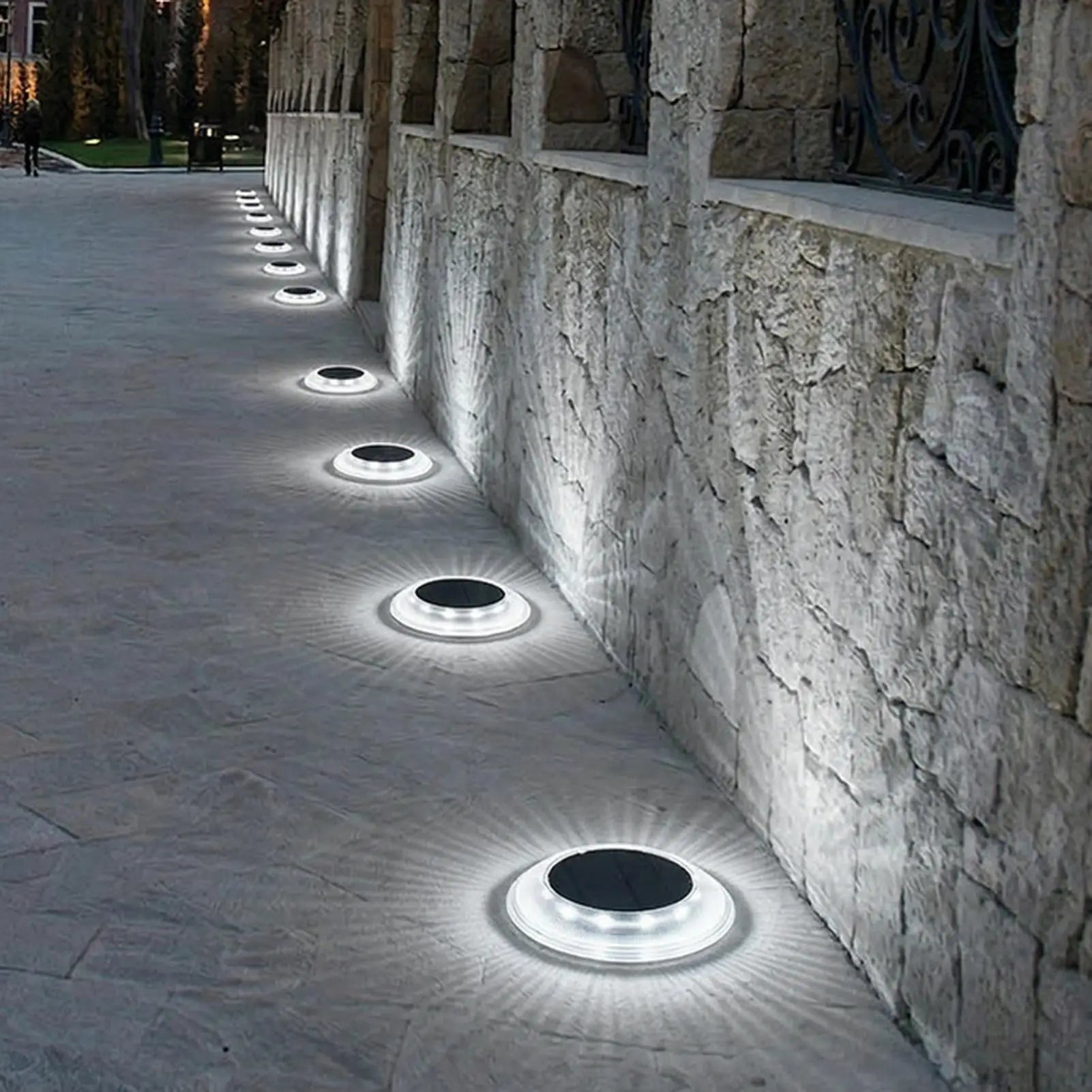 Solar Ground Lights Waterproof Fully Transparent Decor Pathway Patio Qme