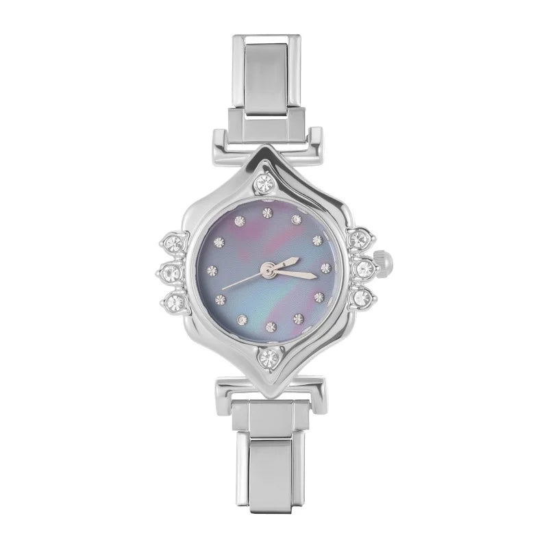 2025New Fit Width Italian Charm Square Zircon Elastic Watch Bracelets