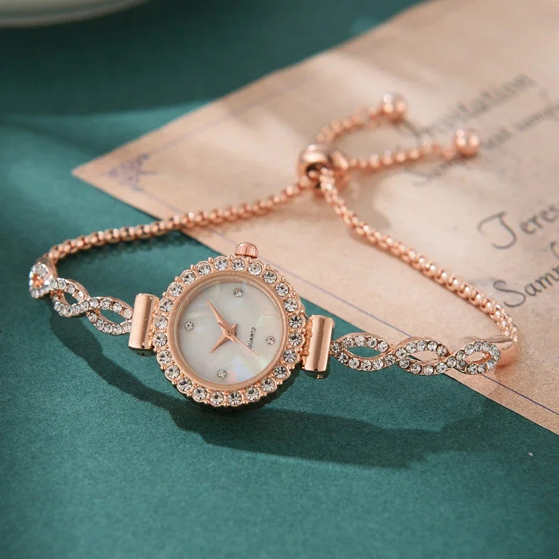 Relógio de quartzo de strass feminino, relógios femininos, relógio, moda Qme