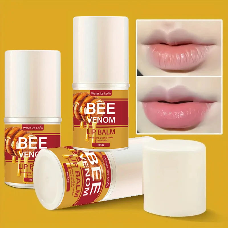 Bee Venom Lip Balm: Hydrating and Moisturizing, Gives a Translucent Shine, Soft and Lightweight, Instantly Hydrates, Smooth and Easy to Absorb, Cares for the Lips, Makes Lip Skin Softer and Smoother, Balanced Qme
