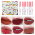 6Pcs/set Matte Velvet Lip Gloss Waterproof Long-lasting Liquid Lipstick Cosmetic Beauty Keep 24 Hours Makeup Sets maquillages Qme 6pc Lipgloss Sets