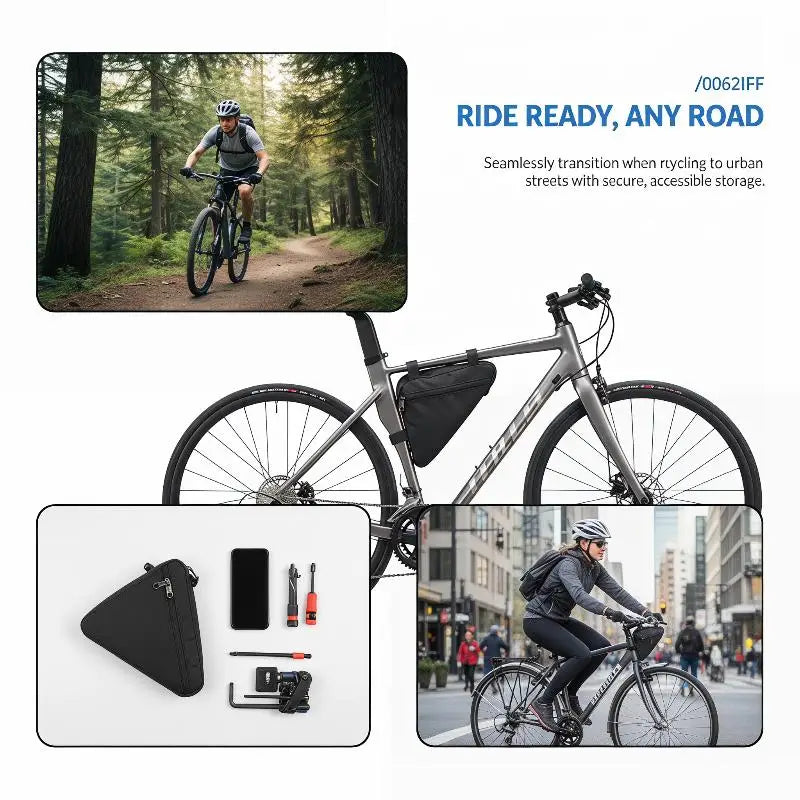 Cycling Pouch Durable Bike Versatile Bag Bicycle Triangle Front Tube Qme Default Title