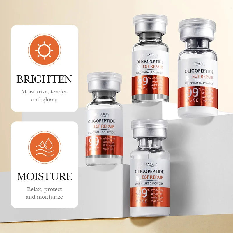 BIOAOUA Oligopeptide Face Skin Repair Freeze-dried Powder Set Sensitive Skin Moisturizing and Smoothing Hyaluronic Acid Essence Qme