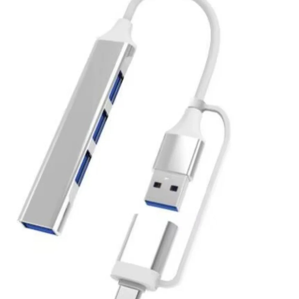 Type C USB HUB Dock USB 3.0 2.0 Hub 4 porte Multi Splitter Multi-port USB Splitter Expander for PC Computer USB Type C Adapter Qme C Silver