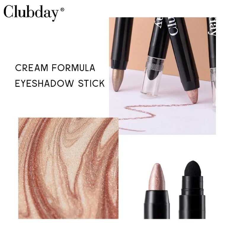 Double-sided Eyeshadow Stick Highlighter Brightening Pen with Pearlescent Glitter Matte Finish Shimmer Pigment Lasting EyeShadow Qme
