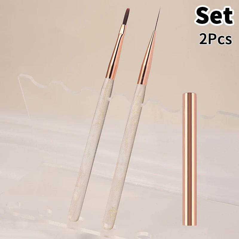 1 French Plaid Nail Art Brushes Line Grid Pattern Drawing Pen DIY UV Qme Set