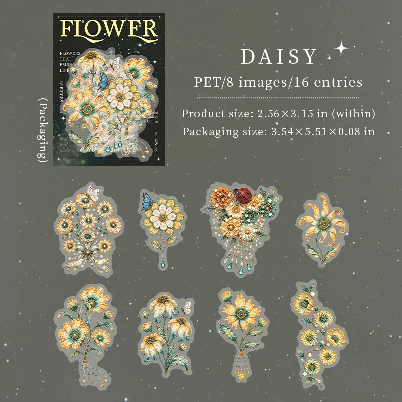 Vintage Imitation Embroidery Floral Die-cut Stickers, Decorative Collage Supplies forJunk Journals & Photo Frames Qme B