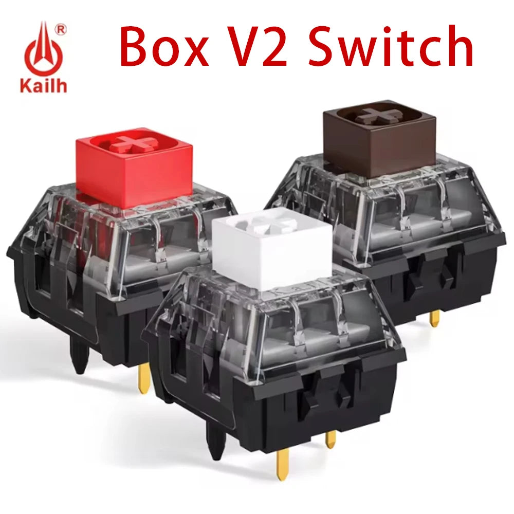 Kailh Box White Brown Red V2 Switch Mechanical Keyboard Switch 5 pins Linear Tactile Clicky Switch Dust Tight Hot Swap RGB DIY Qme