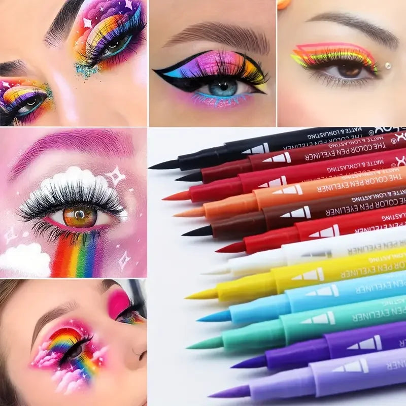 12 Liquid Eyeliner Pen Various Special Makeup Facial Paint Qme