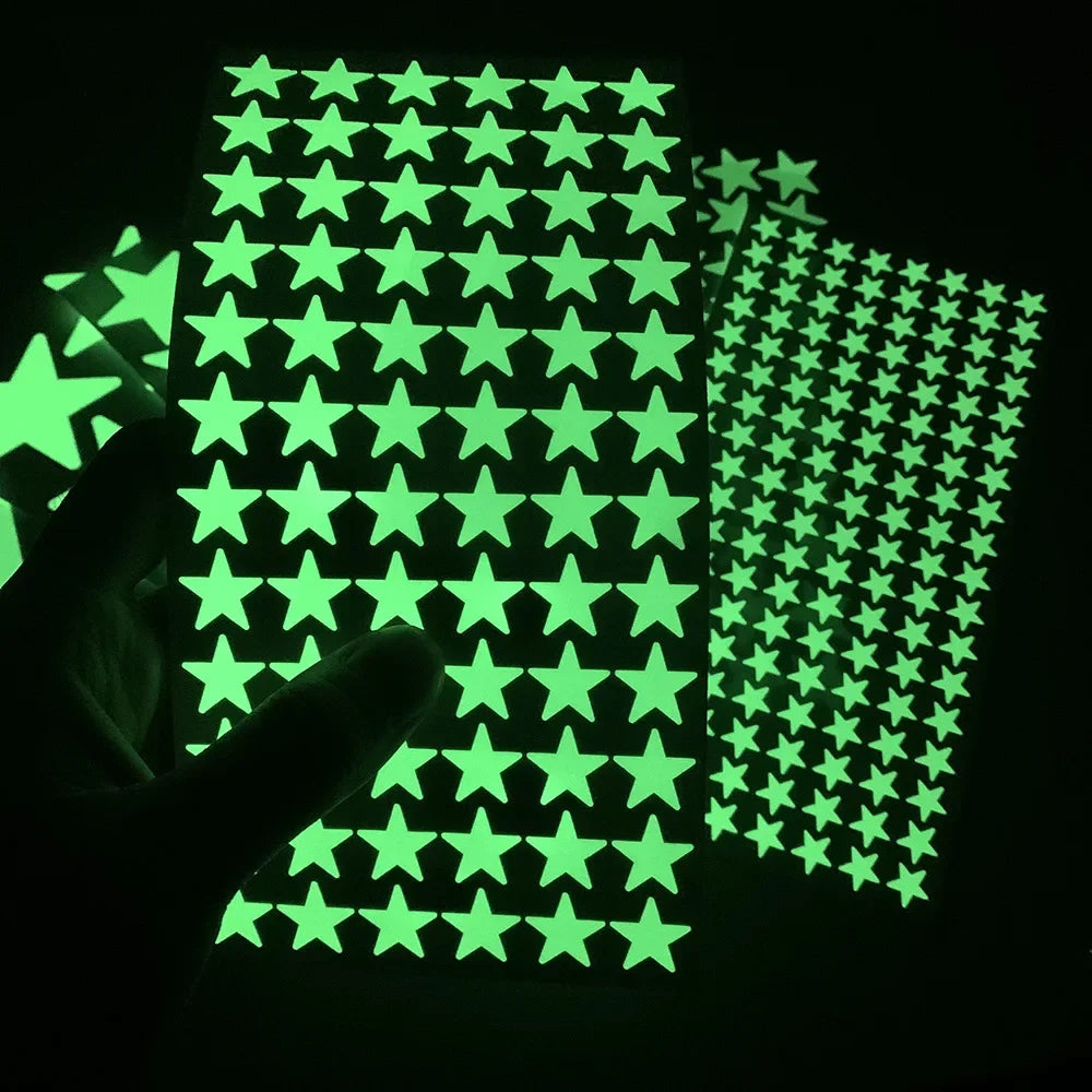 Luminous Wall Stickers Kids Rooms Dots Stars Ceiling Decals Glowing Qme