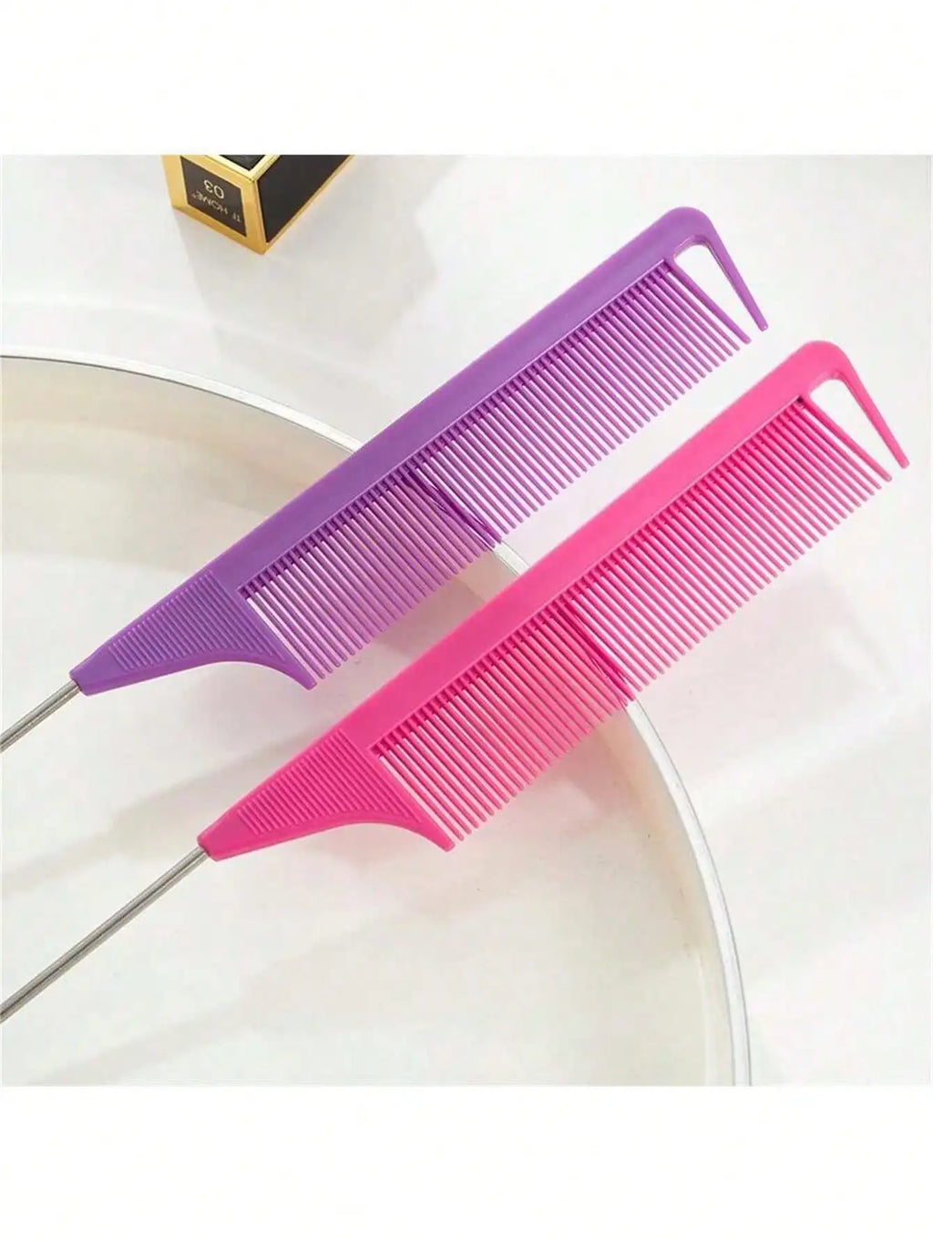 Hair Dyeing Zone Comb Stainless Steel Pointed Tail Anti Slip Qme