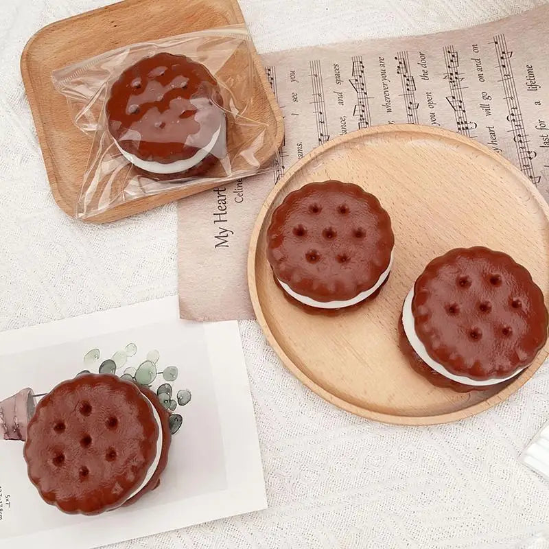Squishy Sandwich Cookies Squeeze Fidget Toy Stress Relief Tool Slow Qme