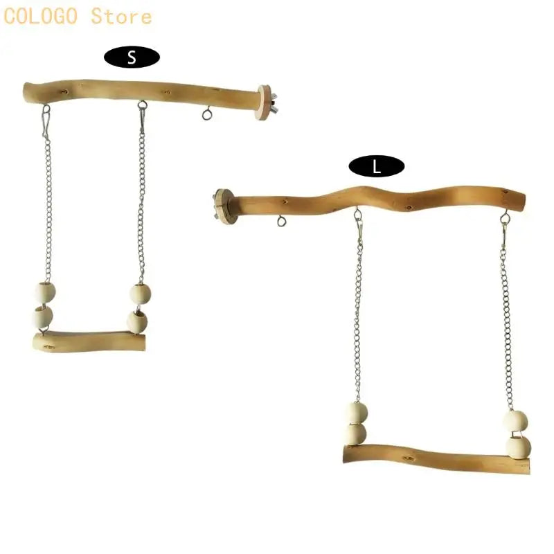 Parrots Swing Bridge Toy Metal Chain Bird Cage Entertainment Small Qme