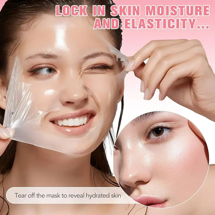 Collagen Overnight Wrapping Peel Off Facial Mask Set Korean Collagen Night Wrapping Mask Deeply Hydrates Night Care Mask Cream Qme