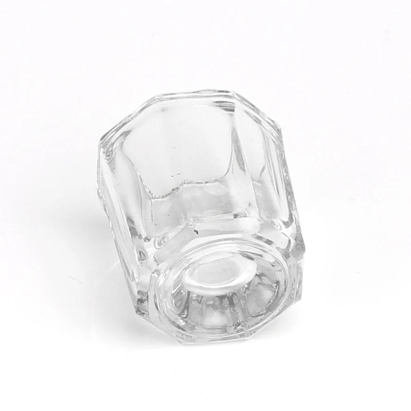 Crystal Glass For Mixing Acrylic Powder Liquid Nail Cup Dappen Dish Lid Bowl Cup Holder Equipment Nail Tools 1pc Qme