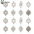 PandaHall 80pcs 8 Styles Tibetan Flower Charms Alloy Hollow Flower Charms Chakra Connector Charms for Jewelry Making Bracelets Qme Default Title