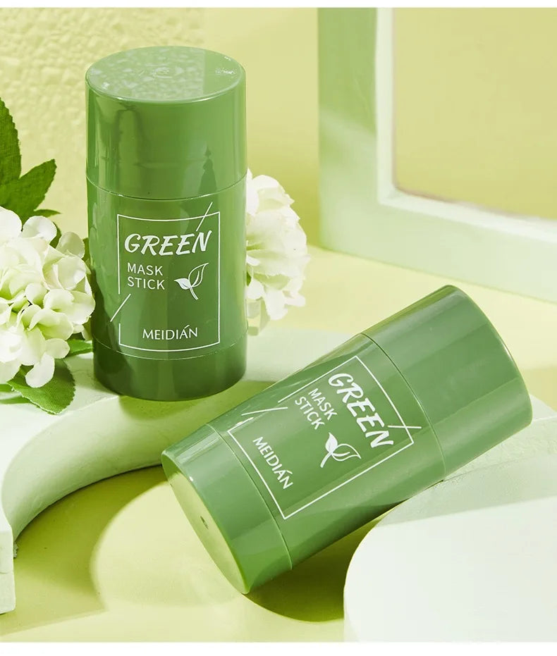 Face Clean Mask Green Tea Cleansing Stick Mask Shrink pores Deep Blackhead Remover facial Cleansing Moisturizing Mask 40g Qme