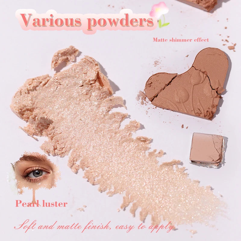 6-Color Blendable Eyeshadow Palette, Soft Smooth Fine Texture Powder Formula, Waterproof & Sweatproof, Valentine's Day gift Qme