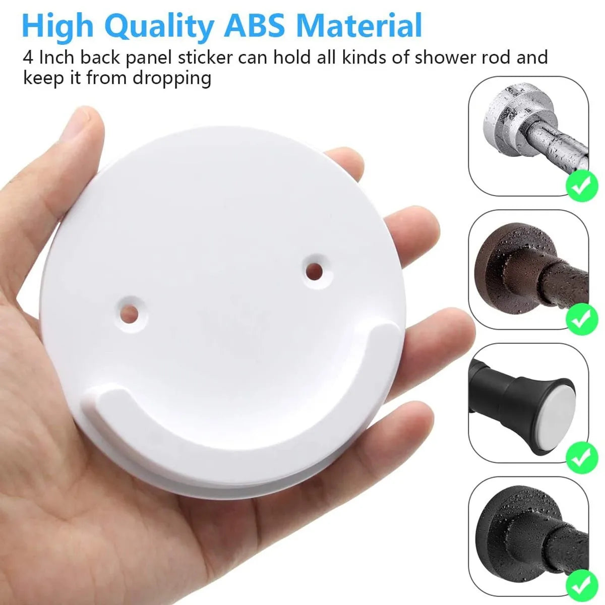 Pole Hanger Holder Anti-falling Round Rod Rod Curtain Door Curtain Shower Curtain Rod Useful Anti-slip Paste Hook Qme