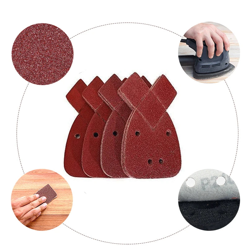 10pcs Mouse Sanding Sheets Sandpaper For Mouse Sander, Grit Pack 60 - 320 Grits To Fit Black And Decker Detail Palm 4 Holes Qme