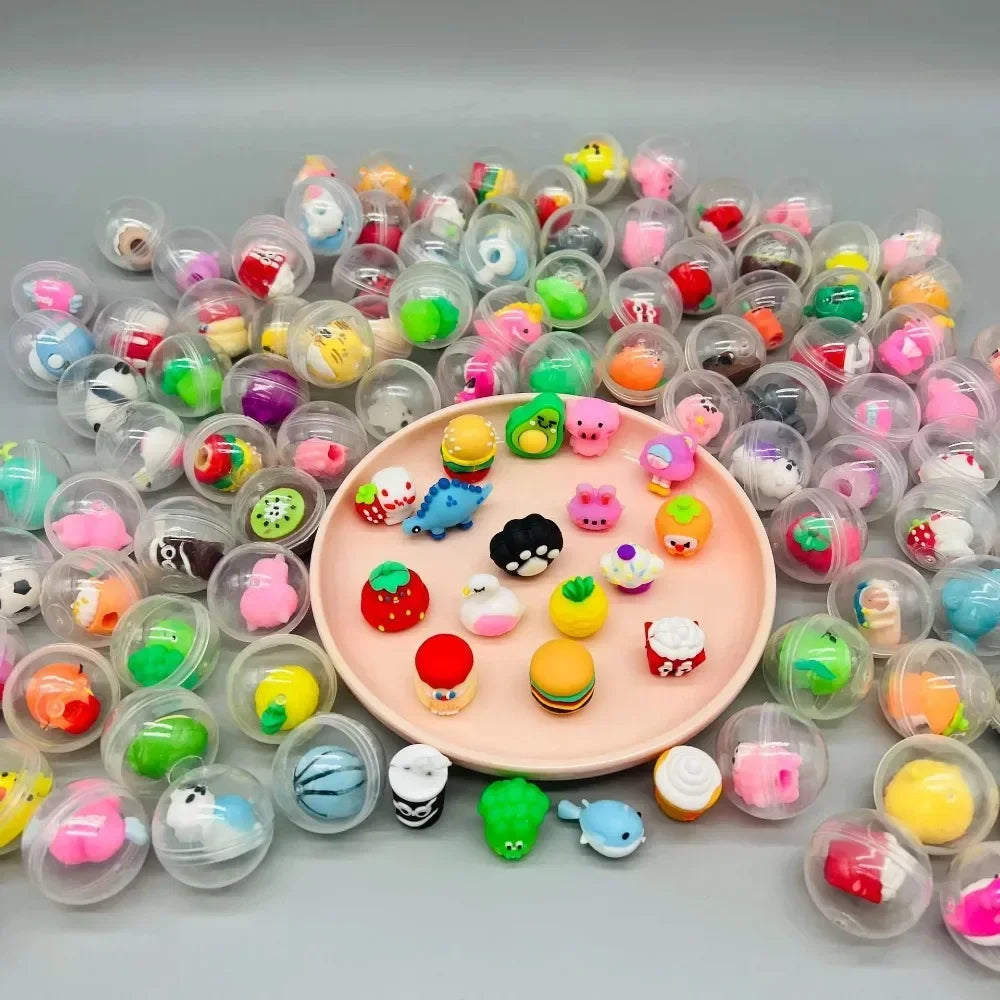 30/50 Pcs 32mm Transparent Eggshell Mixed Toy Kids Birthday Party Favor Pinata Gift Bag Filler Carnival Christmas Gift Reward Qme