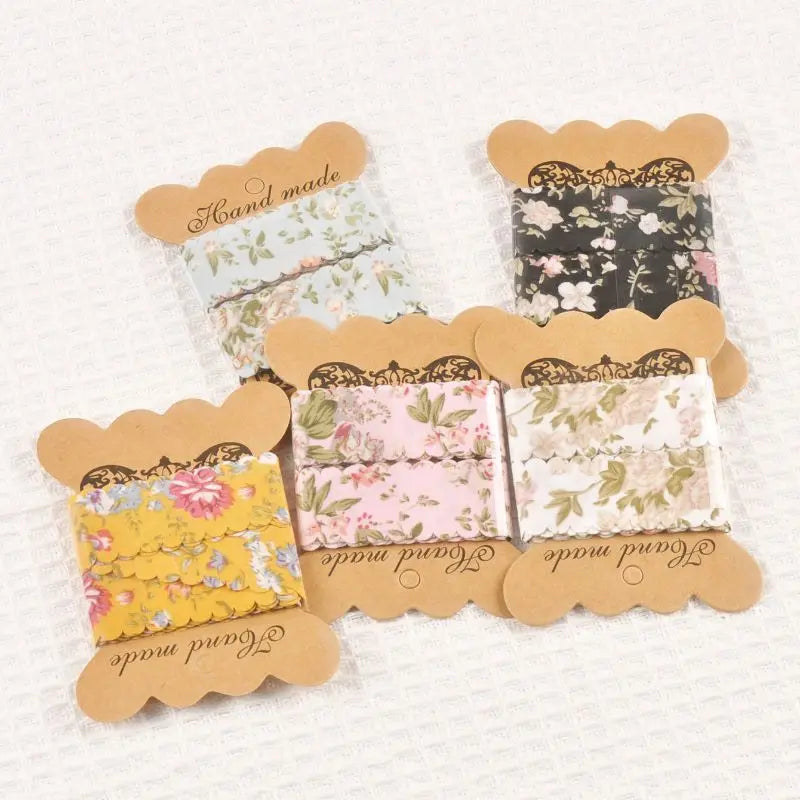 4yards 25mm Width Colorful Flowers Crafts Ribbons Wrapping Handmade Bow Wedding Birthday Party Festival Gifs Decoration cp3802 Qme
