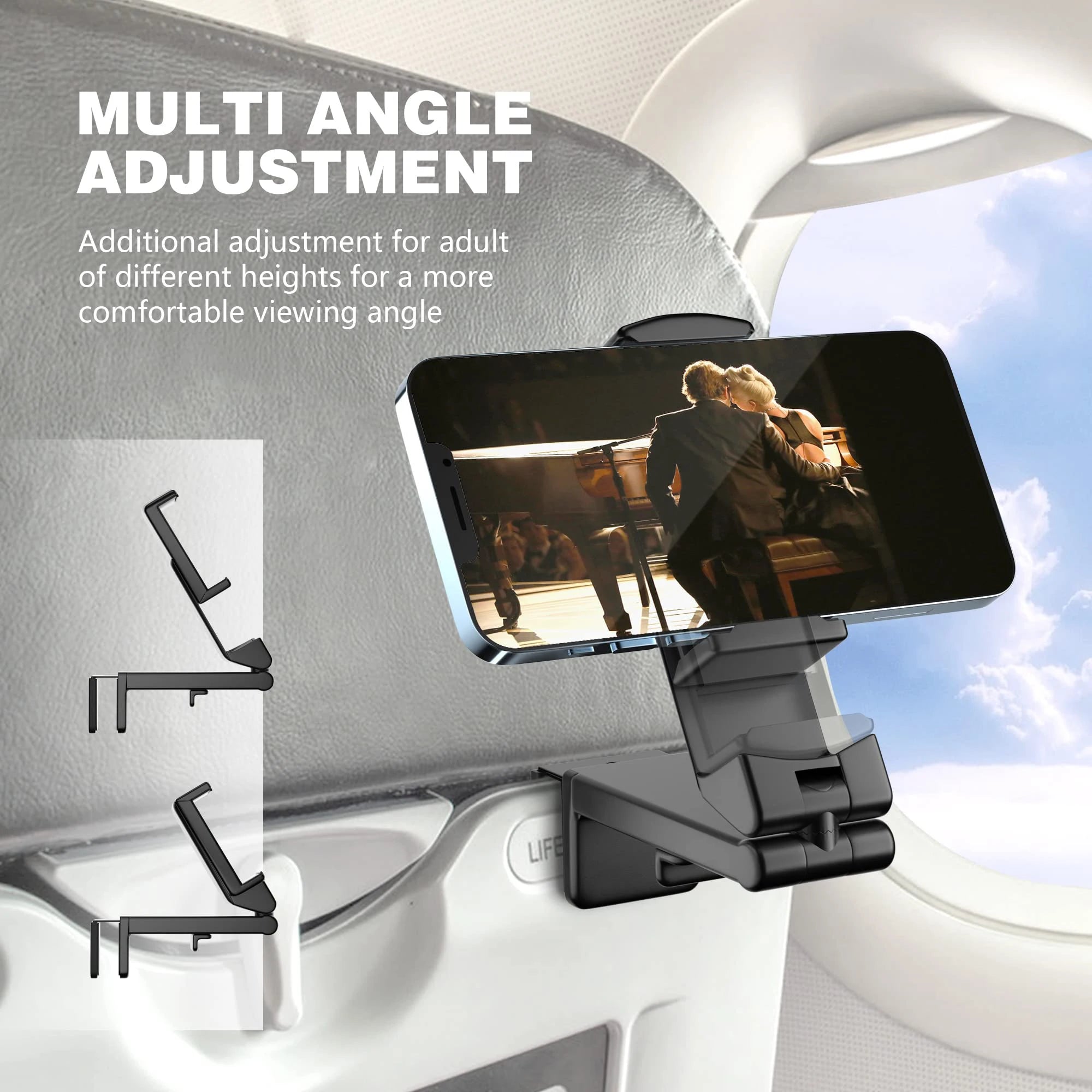 1 Universal Airplane Phone Holder 360 Degree Rotating Pocket Sized Qme