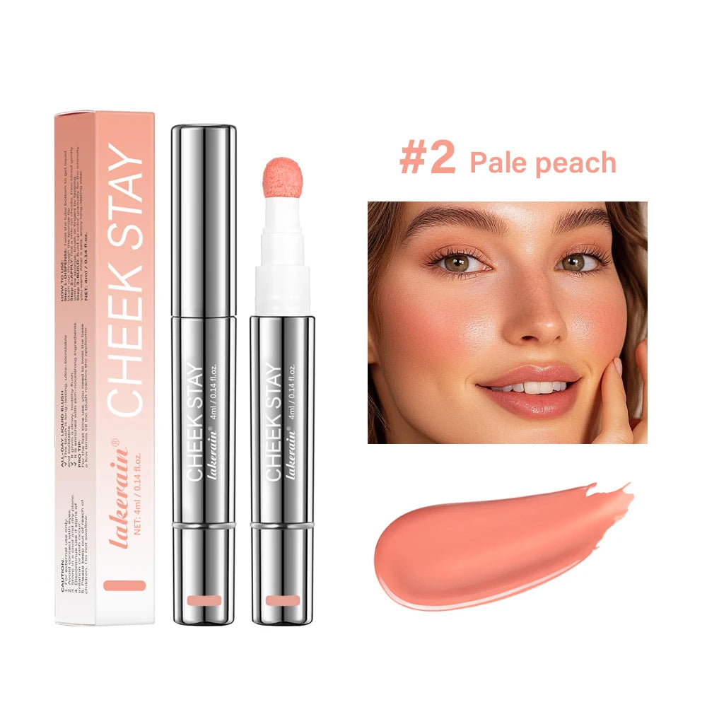 Liquid Blusher Cheek Stay Easy Apply Long-lasting Skin Tone Sponge Qme 02