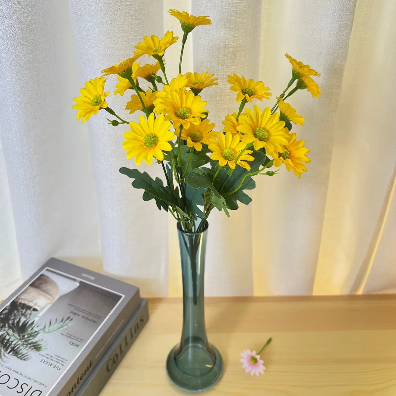 21 Heads Of Sunflowers Small Daisies Bouquets Of Chamomile Wedding Decoration Materials Home Decoration DIY Artificial Flowers Qme Yellow