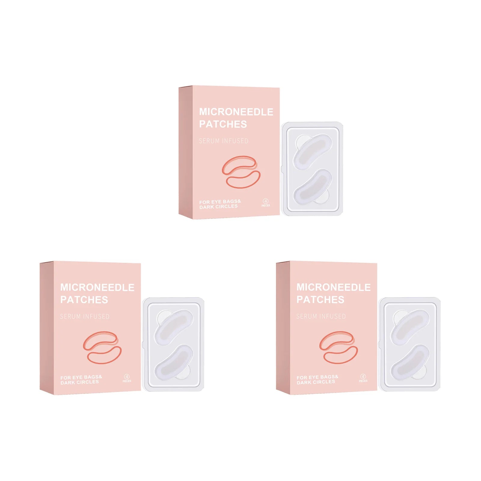 0.25mm Retinol Microneedle Eye Patches Mask Reduce Dark Circle & Eye Bags Anti-Aging Firming Patches Forehead & Smile Line Patch Qme 12 pairs Boxed