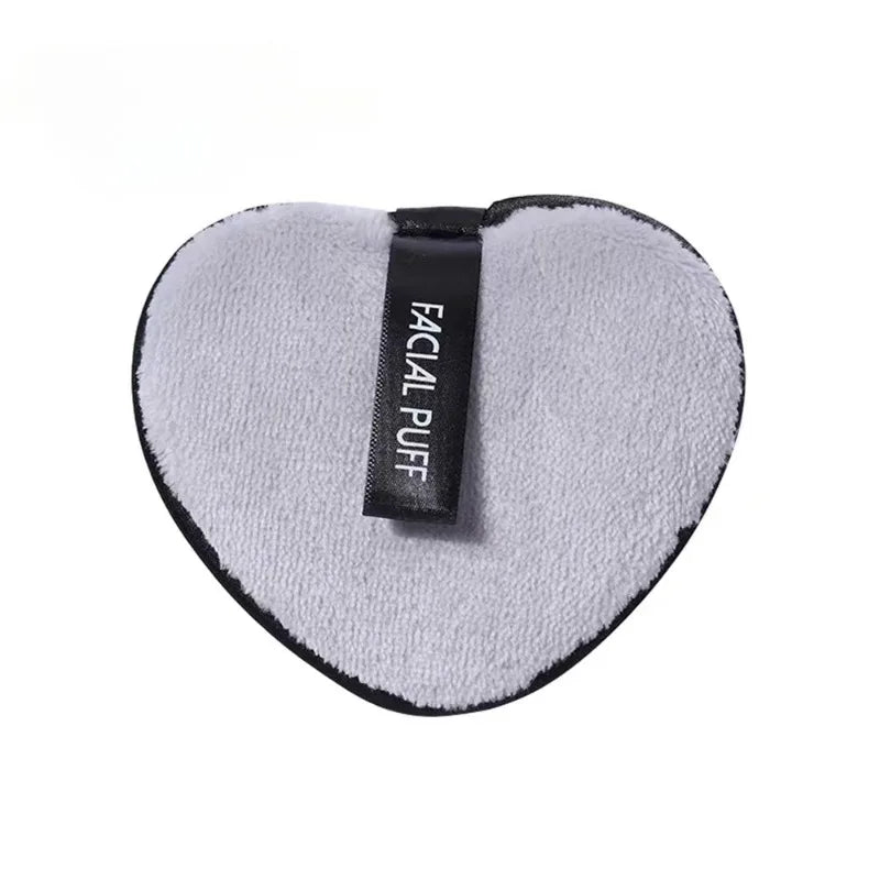 Heart-shaped Makeup Remover Pad Cleaning Tool Face Washing Travel Qme grey