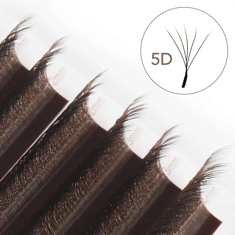 NATUHANA Brown W Lashes Shaped Bloom 2D 3D 4D 5D Automatic Flowering Qme 5D W D 8mm