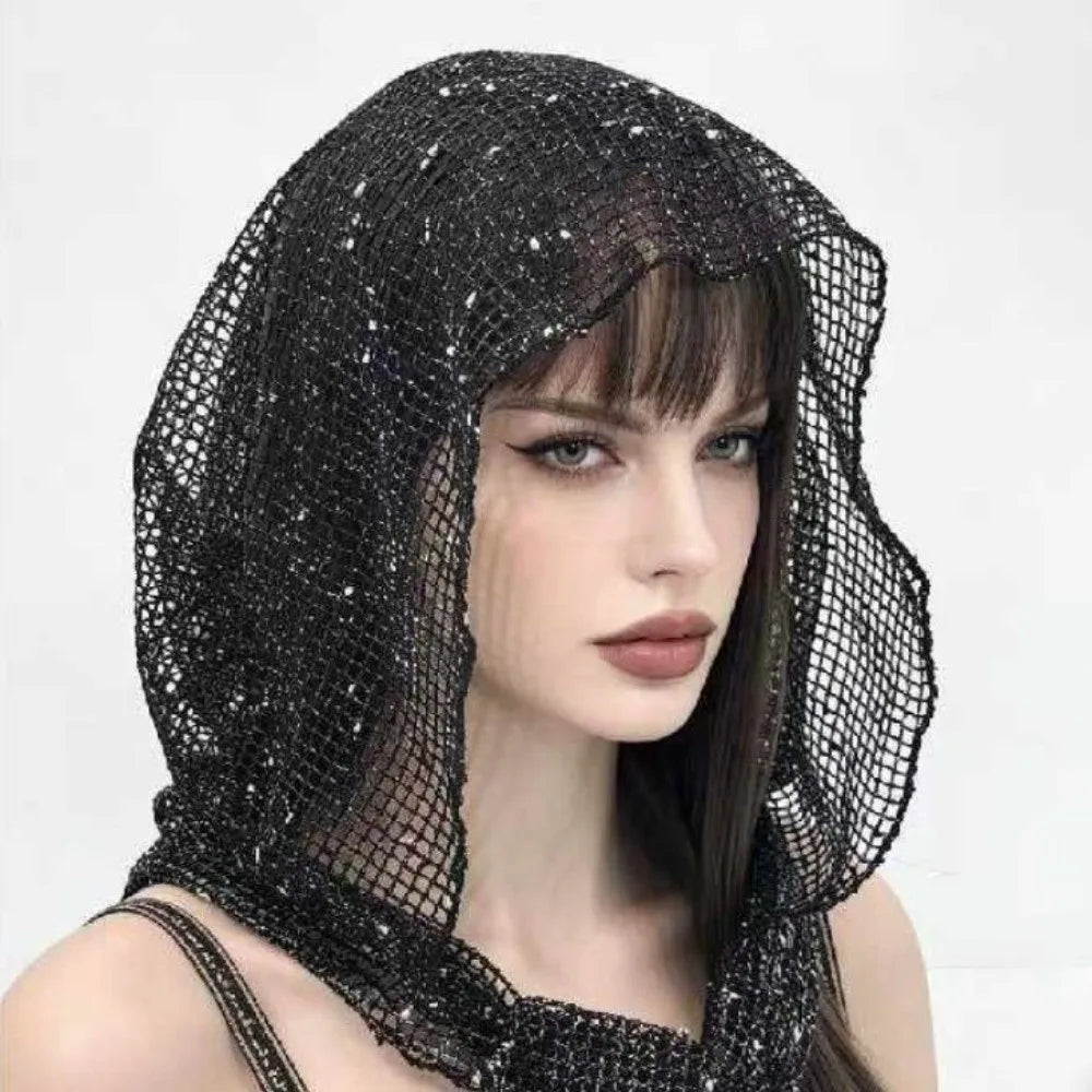 Vintage Solid Hooded Headscarf Y2k Breathable Head Wraps Scarf Qme