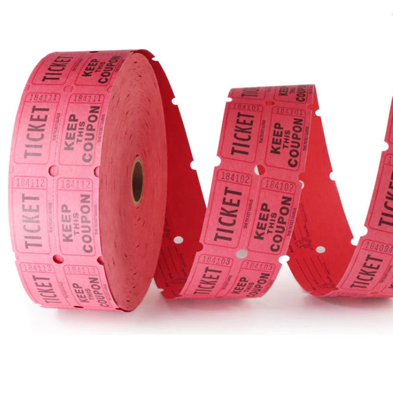 1000Pcs Colorful Tearable Raffle Tickets Double Rolls Admission Ticket Game Ticket For Events Carnivals Entry Class Reward Qme